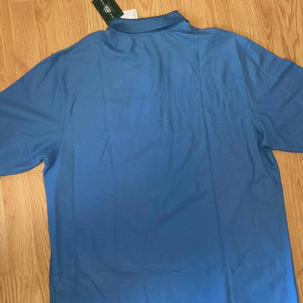 NWT Brooks Brothers Blue Short Sleeve Country Club Polo Collar Shirt Size XL - Picture 8 of 8
